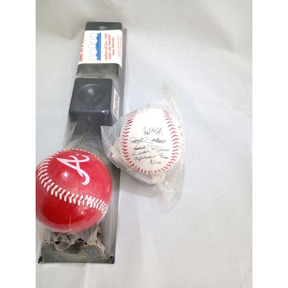 Chevron Team Stars Set Atlanta Braves Avery Mcgriff Blauser Autographed Ball - Picture 7 of 9